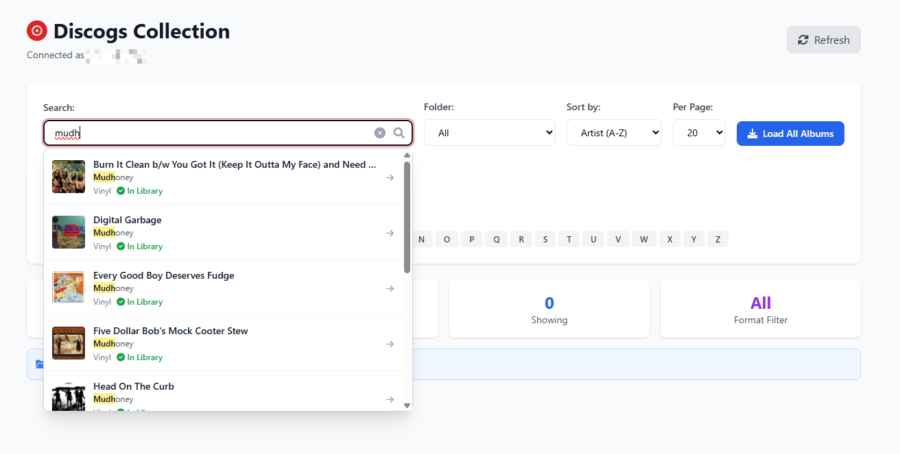 Live Album Search in Discogs